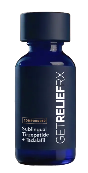 Marketing image of compounded sublingual Tirzepatide +Tadalafil